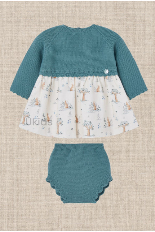 Conjunto Vestido Corto + Braga Verde Abeto