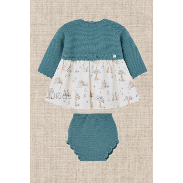 Conjunto Vestido Corto + Braga Verde Abeto