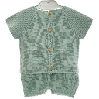 CONJUNTO BEBE 'JERSEY+PANTALÓN CORTO' verde seda