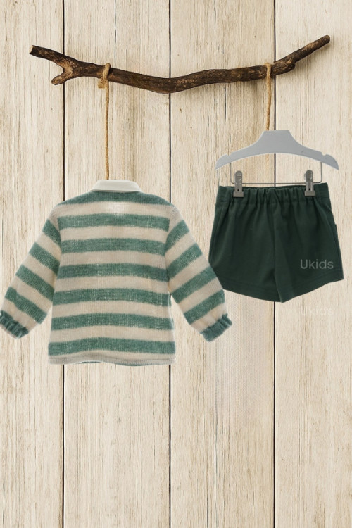 Conjunto Bebe Pantalon Corto Art.1853 Familia Sophia Verde Emp. Sarga