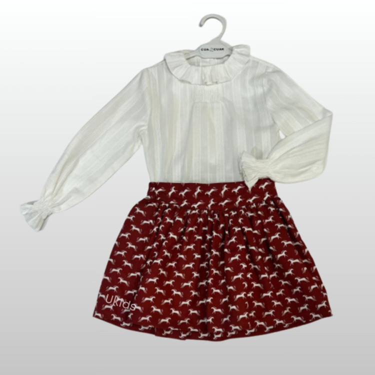 Conjunto Blusa Volante Con Falda Tablón Storm