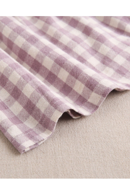 Vestido Bebé Cuadros Con Volante En Cuello. Malva
