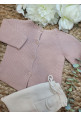 CONJUNTO JERESEY/CHAQUETA ROSE CON CULETIN BOLSILLO CREAM rosa