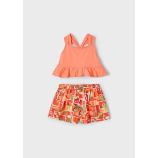 Conj. short punto crepe       mandarina