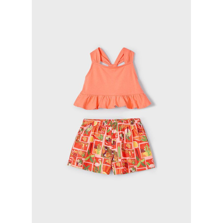 Conj. short punto crepe       mandarina