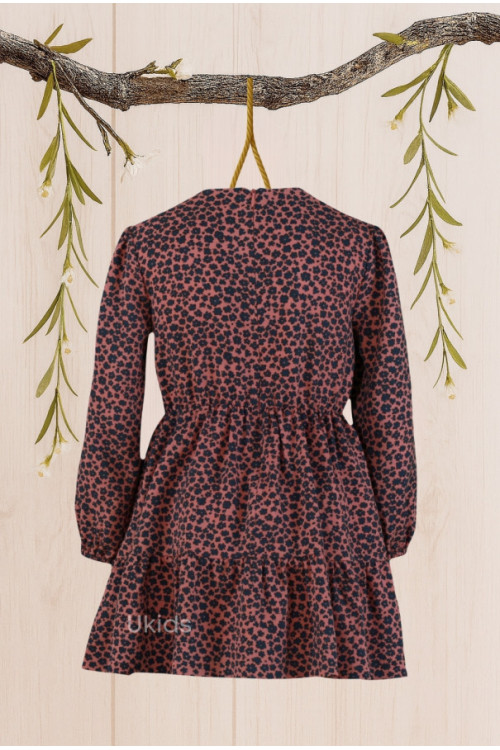 Vestido Niña Rosa Palo Oscuro N