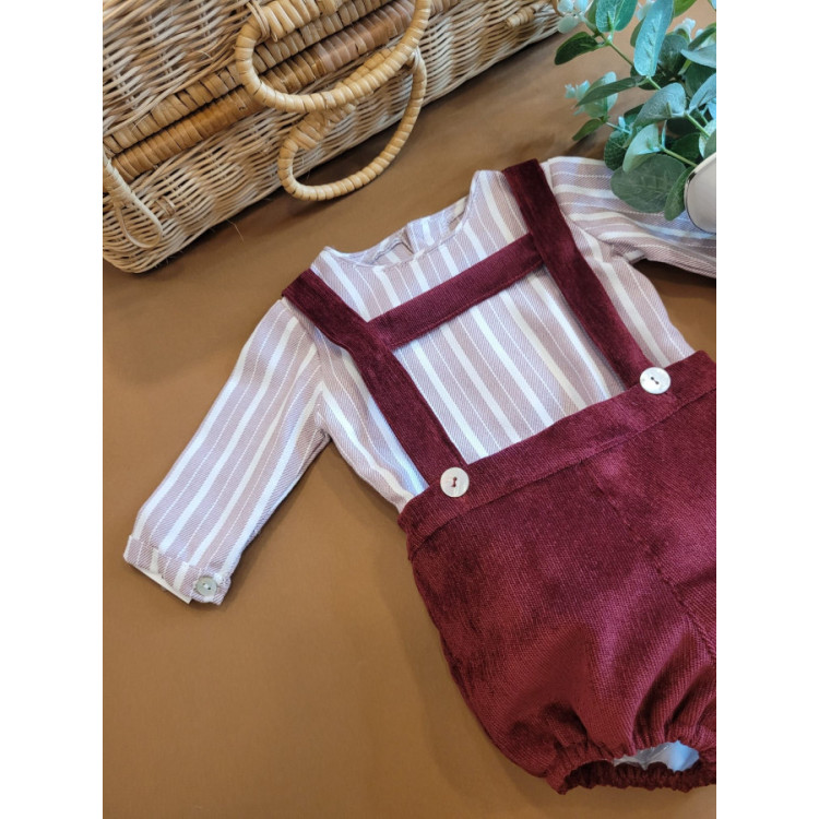 CONJUNTO BEBE NIÑO GRANATE CUA CUAK granate