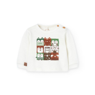 Sudadera felpa de bebé niño BCI blanco químico