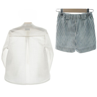 TRAJE INFANTIL NIÑO PANTALON BERMUDA 'Familia DAMAS' azul zafiro