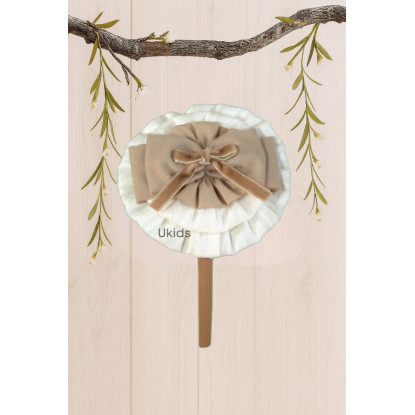Diadema-Pinza Beige Tostado N