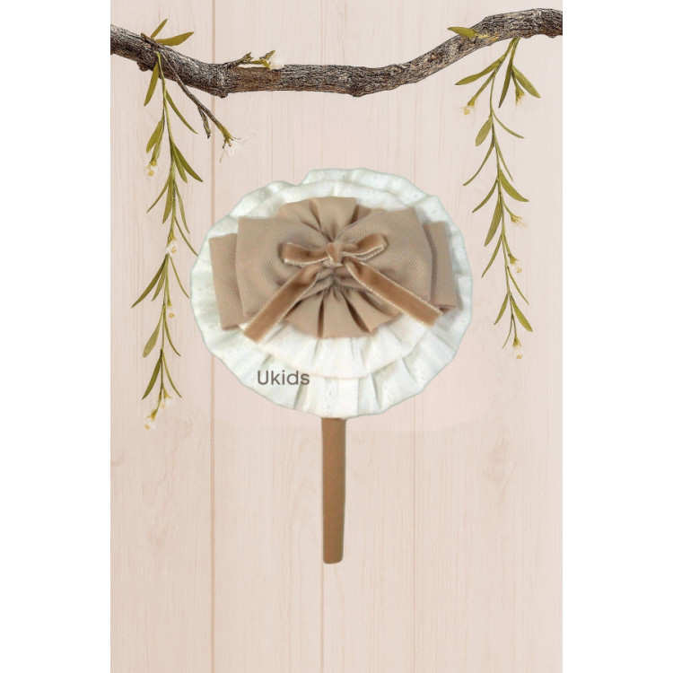 Diadema-Pinza Beige Tostado N