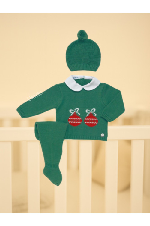 CONJUNTO 3.P BOLAS NAVIDAD verde musgo
