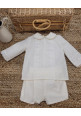 CONJUNTO BEBE CEREMONIA/BAUTIZO CAMISA FRA BLANCO ROTO beige-bco roto