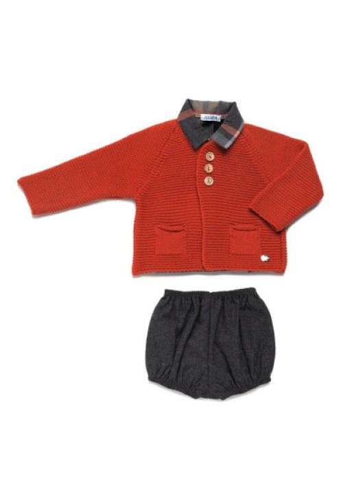 CONJUNTO CHAQUETA NIÑO CAMISA CUADROS caldera