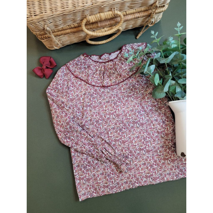 BLUSA FLOR COL. BERLIN granate