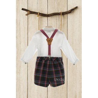 Conjunto Bebe Con Tirantes Art.18'Familia Cachemira' Buganvilla