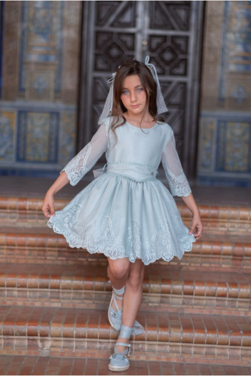 Vestido Noa Encaje Y Tul Verde