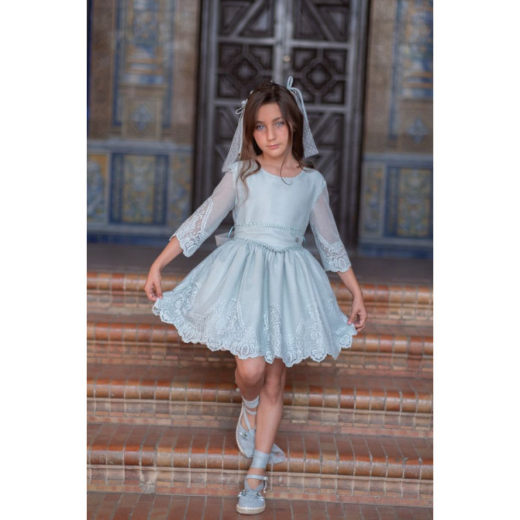 Vestido Noa Encaje Y Tul Verde