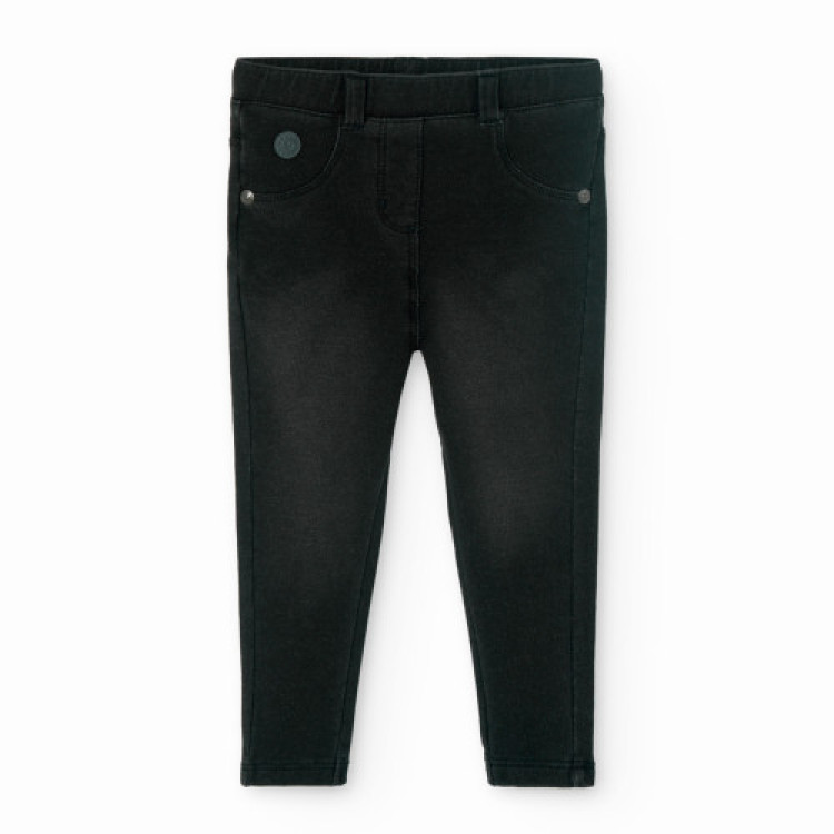 Pantalón felpa denim de bebé niña BCI BLACK black