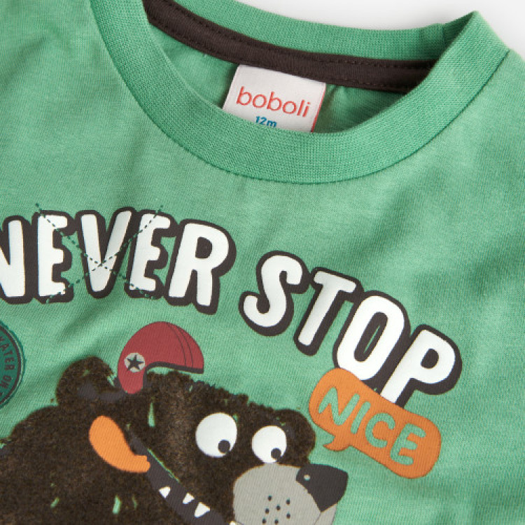 Camiseta punto de bebé niño BCI hoja