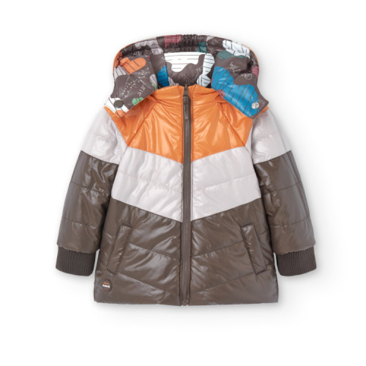 Parka reversible de bebé niño estampado coordenadas