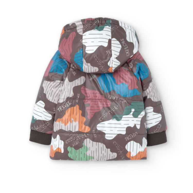 Parka reversible de bebé niño estampado coordenadas