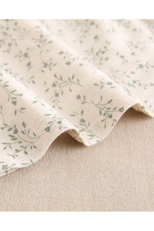Vestido Bebé Niña Con Estampado Floral Verde Con Volante Cuello. Crudo