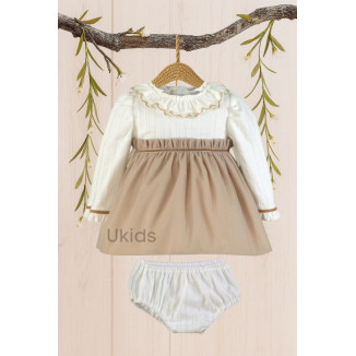 Vestido-Braguita Bebe Beige Tostado N