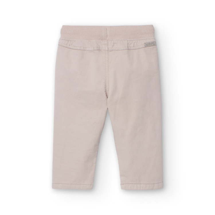 Pantalón gabardina elástica de bebé BCI topo