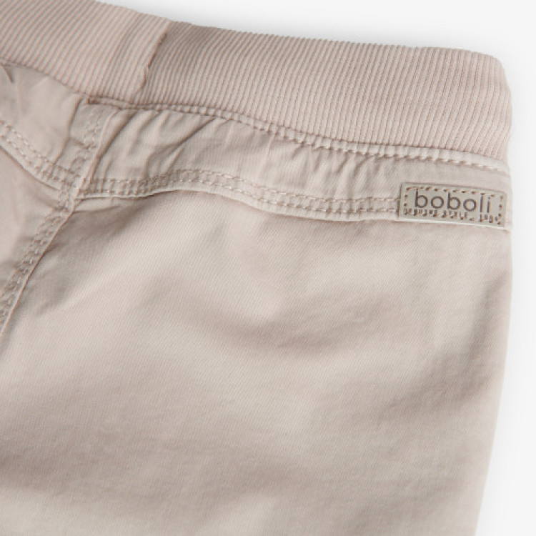 Pantalón gabardina elástica de bebé BCI topo