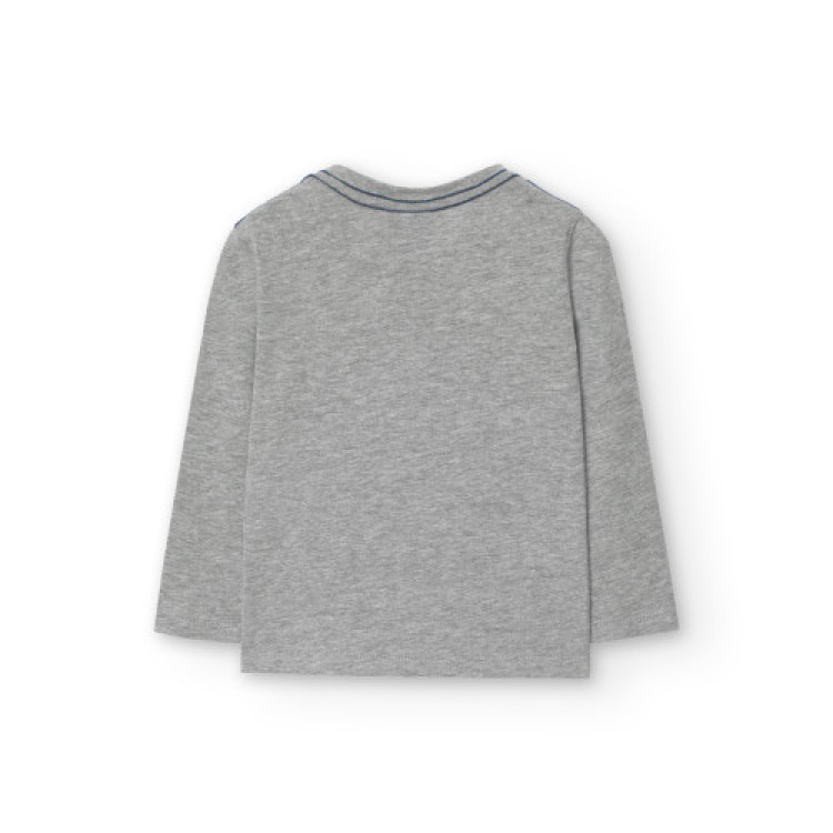 Camiseta punto básica de bebé niño BCI gris vigore