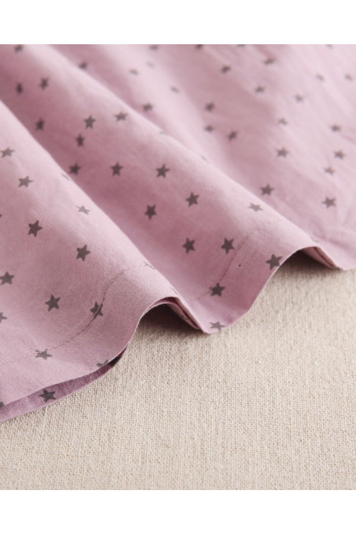 Vestido Bebé Niña Estampado Y Volante Cuello Morado