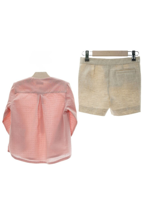 TRAJE INFANTIL NIÑO PANTALON BERMUDA 'Familia FANTASÍA' rosa empolvado