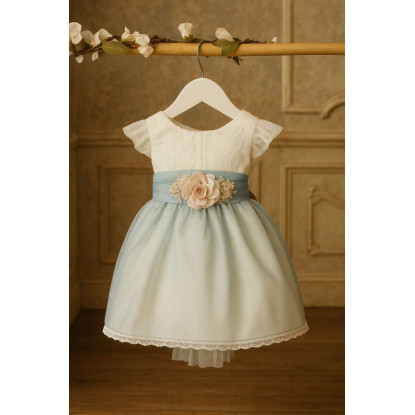 VESTIDO BÁMBULA LINO MANGA FRANCESA rosa