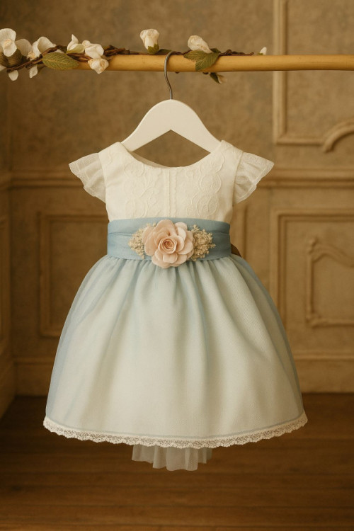 VESTIDO BÁMBULA LINO MANGA FRANCESA rosa
