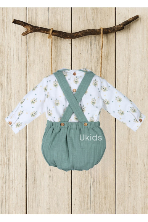 Conjunto Peto Niño Colección Teddy Fest Verde Hoja