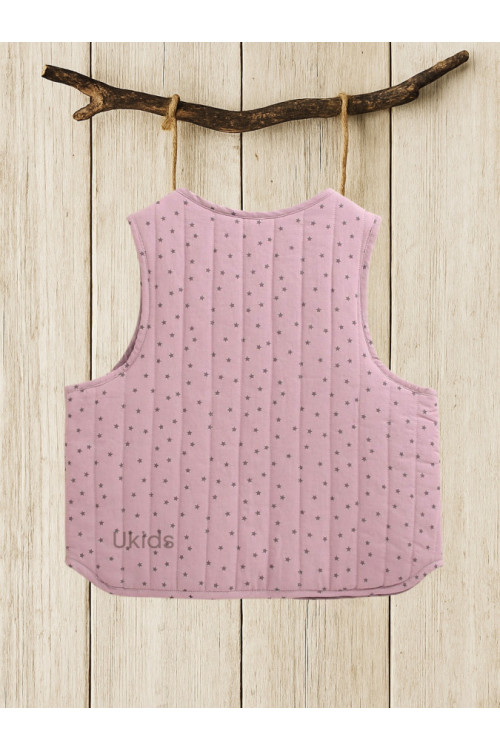 Chaleco Niña Estampado Morado