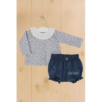 Blusa Y Bombacho Azul Lapilis