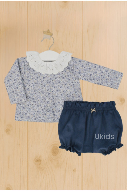 Blusa Y Bombacho Azul Lapilis