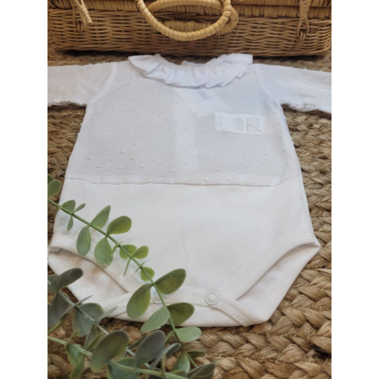 BODY PLUMITI CULLEO VOLANTE BEBE blanco