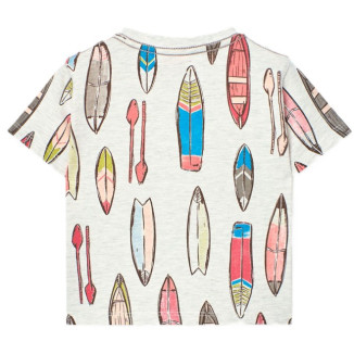 Camiseta punto flamé de bebé niño -BCI estampado canoas