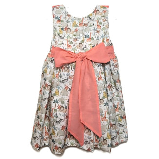 Vestido animales niña fluor