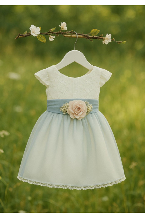 VESTIDO BÁMBULA LINO MANGA FRANCESA rosa