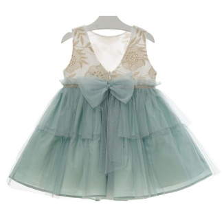 VESTIDO INFANTIL 'Familia GÉMINIS' verde empolvado