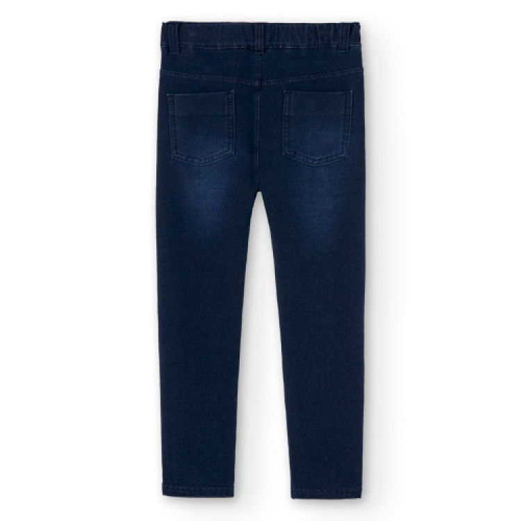 Pantalón felpa denim de niña BCI blue dark