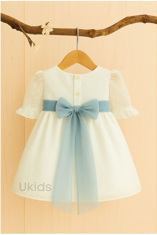VESTIDO CEREMONIA PLUMETI GASA M/FRANCESA TUL OCEANO