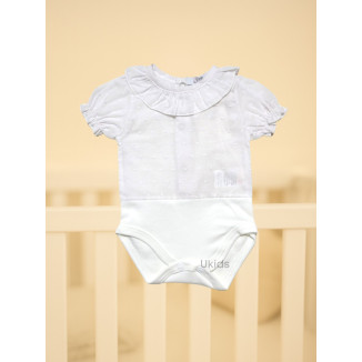 Body Manga Corta Plumeti Bebé blanco roto