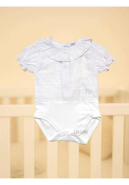 Body Manga Corta Plumeti Bebé blanco roto