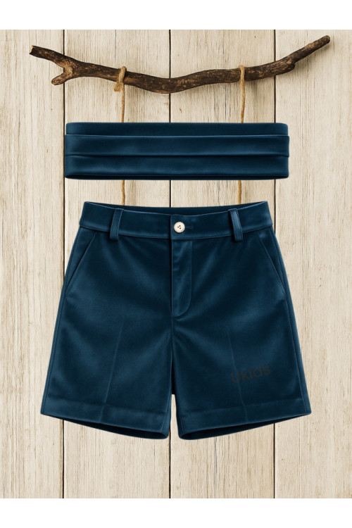 Pantalón y Fajín terciopelo Azul Lapilis