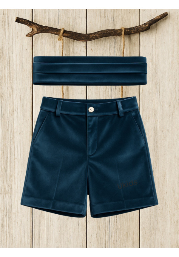 Pantalón y Fajín terciopelo Azul Lapilis